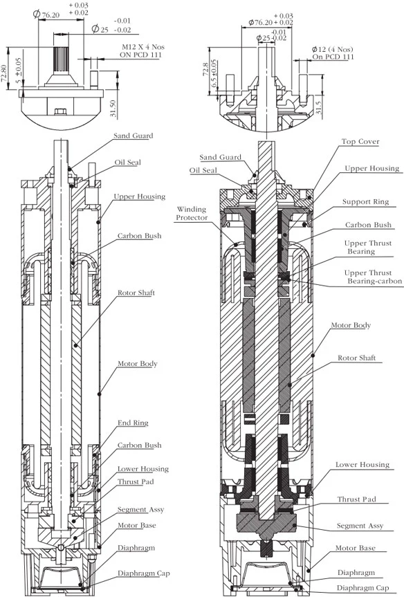 Pump Cross Sectional Drawing